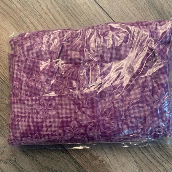 NWT LANDS' END GIRL'S SMOCKED WOVEN DRESS FRESH LAVENDER FLORAL GINGHAM 16+ - Picture 5 of 5